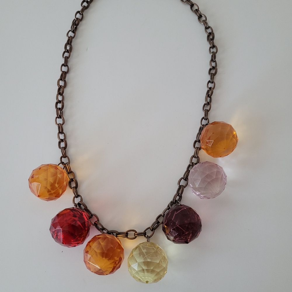 Vintage 60's diamond cut beaded necklace